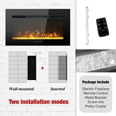 PHI VILLA 30インチ電気暖炉埋め込み/挿入＆壁掛け式電気スペース