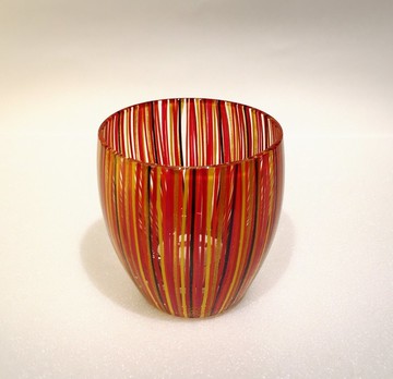 日本手工 紅色漆器線條酒杯