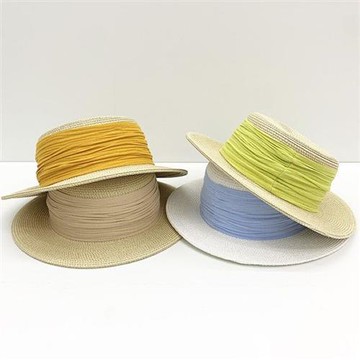 【巴黎精品】現貨+預購 渡假草帽高級法式遮陽帽名媛防曬帽禮帽草編帽子-休閒寬織帶平頂女帽子9色a1kl88