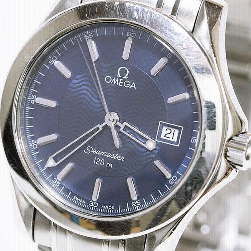 オメガ OMEGA シーマスター 36mm ボーイズサイズ 2511.81.00 クオーツ デイト表示 120m防水 ステンレス 青文字盤 腕時計  25118100 中古 | LINEブランドカタログ