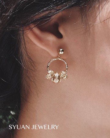 Rococo Rose洛可可玫瑰純銀耳針耳環生日 禮物情人節