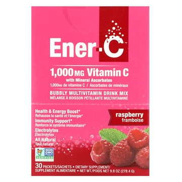 Ener-C, 維生素 C，複合維生素飲品混合物，樹莓，30 包，9.8 盎司（278.4 克）