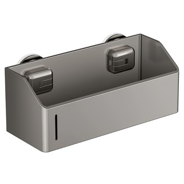 超級工廠 浴室置物架 29 x 9.5 x 11.5cm 吸盤長方款 免打孔浴室收納  灰色  1個