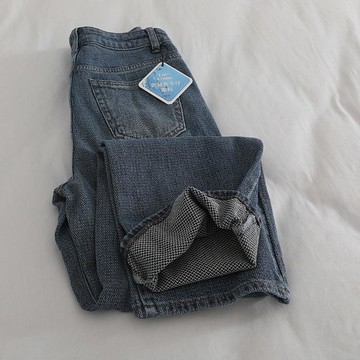 復古年秋季新款高腰牛仔褲女百搭休閑寬松顯瘦闊腿直筒長褲子