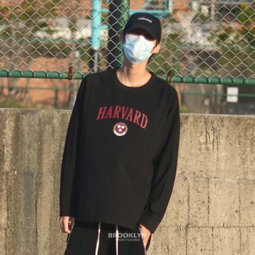 NCAA 長袖 哈佛 黑 酒紅LOGO 薄長T 男 7155500520