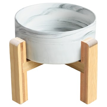 毛皇上 木架陶瓷碗 加高款 小 13cm  大理石灰  1個