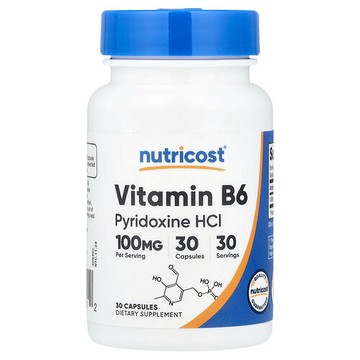 Nutricost, 維生素 B6，100 毫克，30 粒膠囊