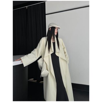 PAPERLLL辛間大翻領長款風衣女款2025新款秋季寬松休閑大衣外套