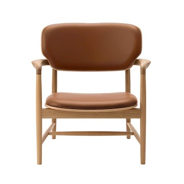 Meguro 目黑 主人椅（橡木、棕色皮革）
