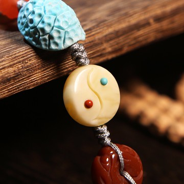 太極蜜蠟雕刻背云勒子百柏香籽金剛星月菩提佛珠手串配飾品件掛墜