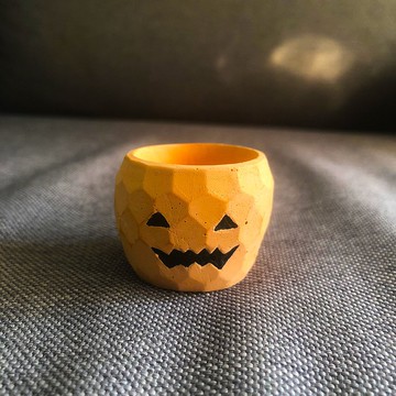 萬聖節南瓜頭水泥花盆