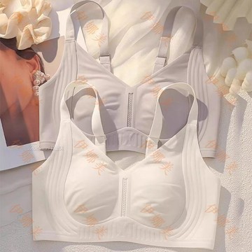 【臺灣出貨👙】超薄款內衣女大胸顯小上託收副乳夏季新款白色兔耳杯防凸點文胸罩【伊娜美】