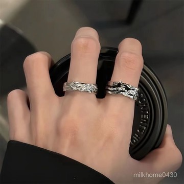💍限時下殺💍闇黑風星芒戒指男女小衆設計簡約輕奢指環冷淡風高級感開口戒ins