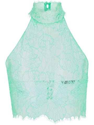 Retrofete - Violet lace cropped top - women - Nylon - XS - Green