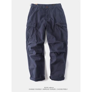 NBW重磅工裝褲男士日系厚實純棉寬松直筒美式多袋休閑褲春長褲潮