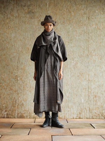 復古文青 桑蠶絲植物染連身裙 休閒外套