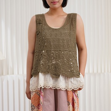 針織鈎花外搭鏤空背心121498C
