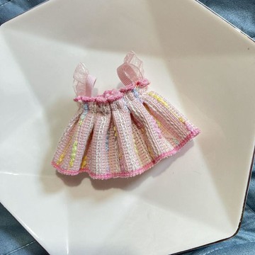 桃园出貨✨ 新款10cm娃衣 金餅糖夏日禮服娃衣 可愛吊帶裙套裝 超萌棉花娃娃著替 海星體未定官娃換裝衣服 超值平價款