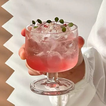 「可開發票 闆娘任性價」玻璃杯 果茶杯 果汁杯 咖啡杯 雞尾酒杯 冷飲杯 飲品杯 牛奶杯 小眾設計杯子 小衆中古酒杯圓墩