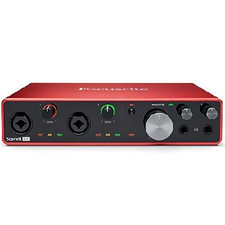 Focusrite AMS-SCARLETT-8I6-3G Scarlett 8i6 (3rd Gen) 8-in, 6-Out USB Audio Interface Bundle with 2X Deco Gear XLR Male to Female XLR Cab（並行輸入品）