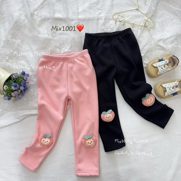 🌈✨刷毛🔥毛絨絨水果寶貝🍑立體造型內搭褲❤️💜💚兒童保暖內搭褲