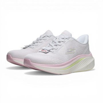 SKECHERS 健走鞋 GO WALK MAX CUSHIONING 白灰粉 足弓 免鞋帶 女 125581WLTGY