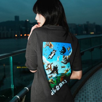 【CREEPS】Cats Rain 寬鬆重磅印花T恤 210g