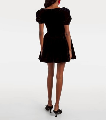 Shushu/Tong Puff-sleeve velvet minidress