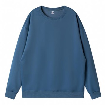 【小白家】日系復古深藍色落肩套頭圓領衛衣男女寬松內搭BF風