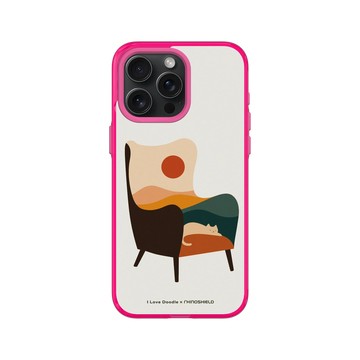 iPhone 15 Pro Max Clear 粉漾桃 - ilovedoodle (Lim Heng Swee) - Cat Landscape - Chair 貓咪椅子