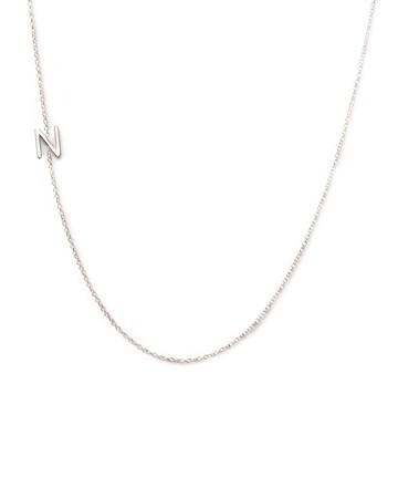 14k White Gold Mini Letter Necklace