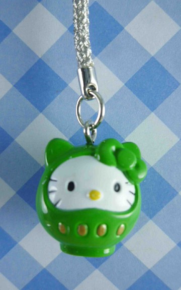 【震撼精品百貨】Hello Kitty 凱蒂貓 KITTY手機吊飾-KITTY多福造型-綠色 震撼日式精品百貨
