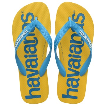 havaianas 哈瓦士 巴西人字拖 男款/女款 Logomania II 黃底藍字 涼鞋 拖鞋 夾腳拖 海灘鞋＊夏日微風＊