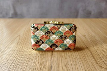 燙金和風菊花 綠款 公司章 大小章 雙章盒 結婚禮物