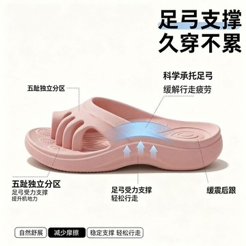 心隔日💥26新款五指分趾拖鞋改善腳趾足部外翻居家外穿軟底女款五指拖鞋
