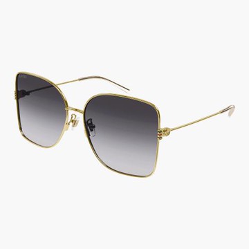 【GUCCI 古馳】方形金屬太陽眼鏡(GG1282SA-002)