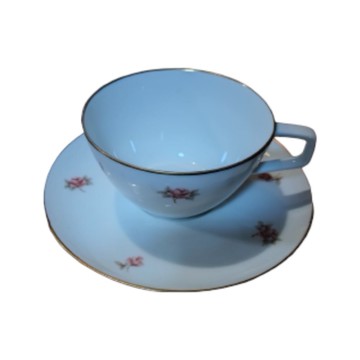 日本 OKURA 大倉陶園 金邊粉色玫瑰茶杯 一組 (JN107)