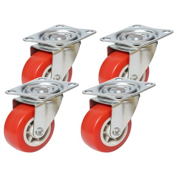 泉友 PVC轉向腳角輪組 耐重40kg 4個  2組  紅色