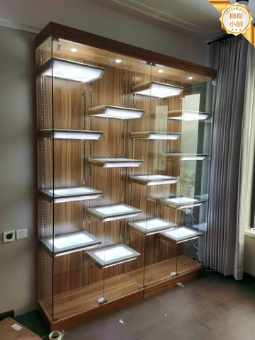 【防塵高透】展示櫃 手辦櫃 模型櫃 樂高櫃 玻璃展櫃 酒櫃 禮品櫃 多層置物架 家用小型 帶鎖 內置LED燈
