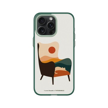 iPhone 15 Pro Max Clear 憂墨綠 - ilovedoodle (Lim Heng Swee) - Cat Landscape - Chair 貓咪椅子