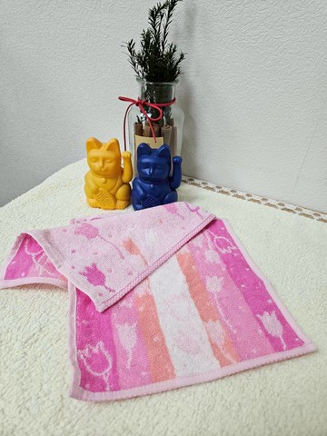 幸福買取??鬱金香小方巾-粉紅色