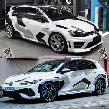 高爾夫GOLF7車貼拉花 GOLF8迷彩汽車貼紙裝飾車身貼畫改裝福克斯