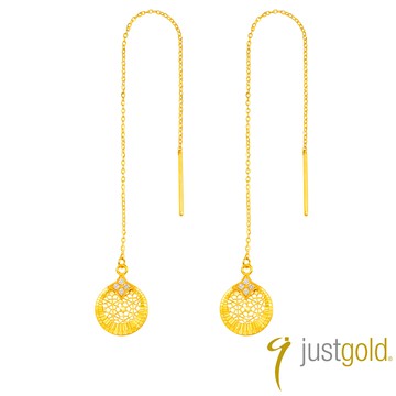 【Just Gold 鎮金店】日月星光 黃金耳環