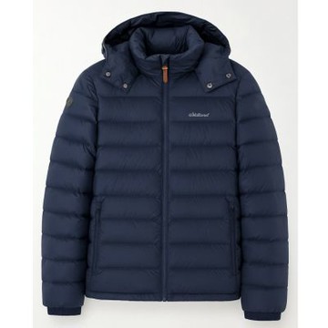 【WILDLAND荒野】男700FP可拆帽輕暖羽絨外套104藍黑色