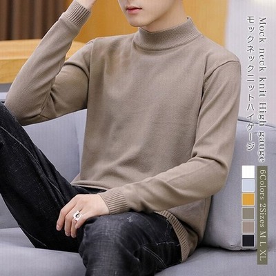 タートルネックニットセーターメンズカシミヤタッチ長袖ハイネックモックネックニットハイゲージニットセータートップス伸縮性 通販 Lineポイント最大get Lineショッピング