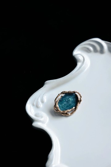 COR-DATE / 深缥色熔岩別針