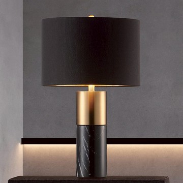 E27黑金石材布罩檯燈｜F06-22-8254-1