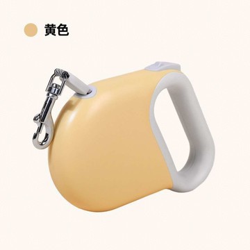 摩達客寵物-可愛馬卡龍系 自動伸縮帶狀狗狗牽繩5m/黃色 戶外遛狗 安全牽引繩150kg拉力大型犬可hold_廠商直送