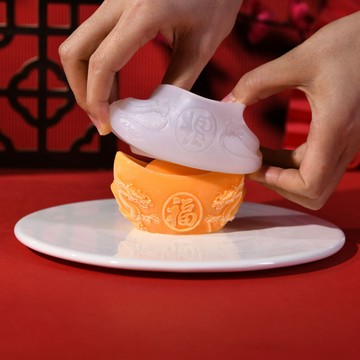 福龍圖案金元寶硅膠模具奶凍慕斯巧克力DIY家用創意模具