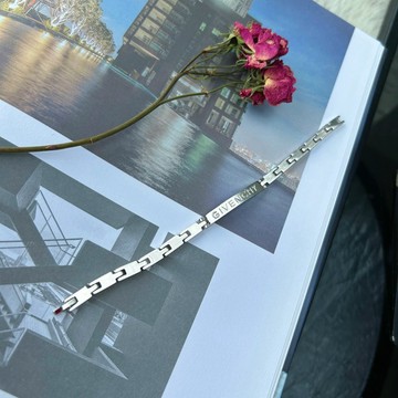 法制 Givenchy 中古 90s 極簡銀色全 Logo 字母極細鏈條中性手鏈